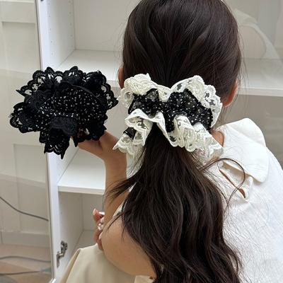 Große Haarschmuck für Frauen Mädchen Scrunchies Band Krawatte elastisch koreanisch beliebt Vintage Designer Kopfschmuck Fascinators neu