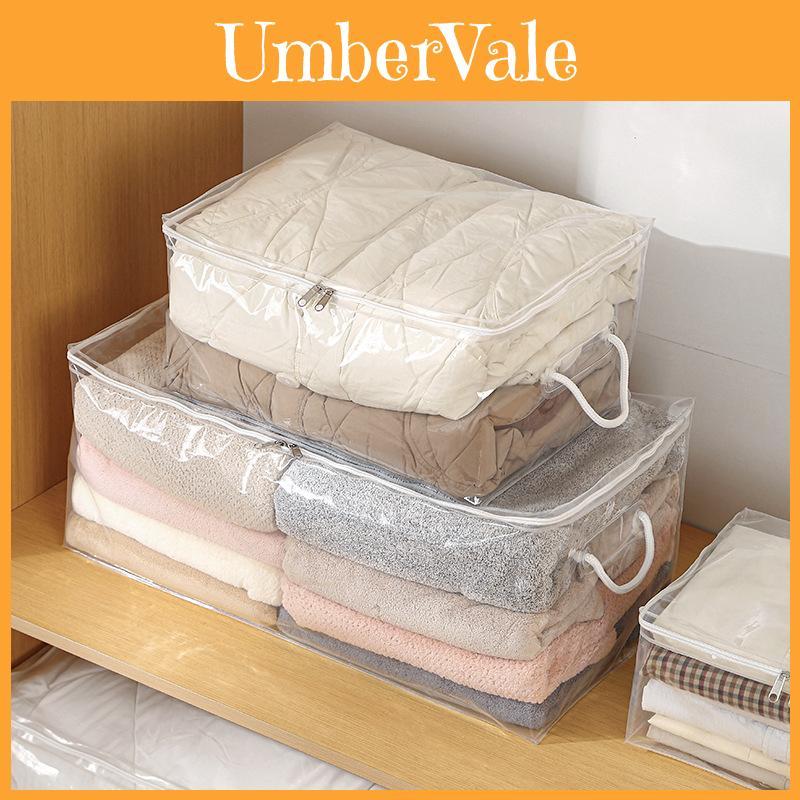 Large Capacity Transparent Peva Packing Bag With Handle For Moving And Closet Storage