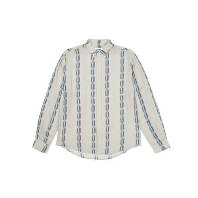 FW21 Razor Sharo Košile Řetězový vzor Dlouhý rukáv Košile Unisex košile Bílá P21SHT008
