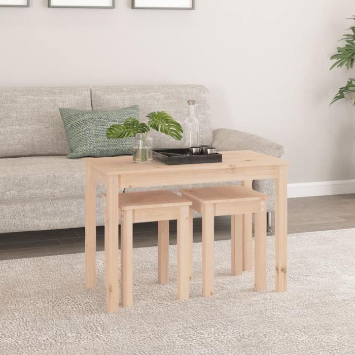 VidaXL Tables gigognes 3 pcs Bois de pin massif 824978