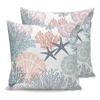 Marine Coral Shell Starfish 2/4PCS Outdoor Garden Chair Waterproof Cushion Cover Modern Home Decor 45/50/60cm Pillow Case
