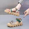 Fashion Platform Roman Style Woman Shoes Splicing Color Round Toe Tip Sandal 2025 Luxury Vintage Summer Comfort Daily Sandals for Women