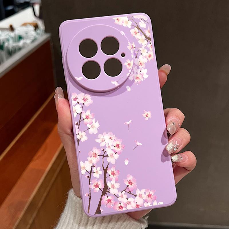 Case For OnePlus 15 13 12 Lovely Pink Peach Blossoms Pattern Shockproof TPU Silicone Soft Cover For Oneplus Nord 5G 13R 12R 11R