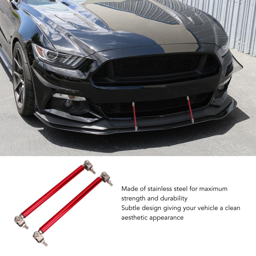 2 Pcs Bumper Lip Diffuser Rod 15cm Stretchable Stainless Steel Splitter Support Tie Pull Bar