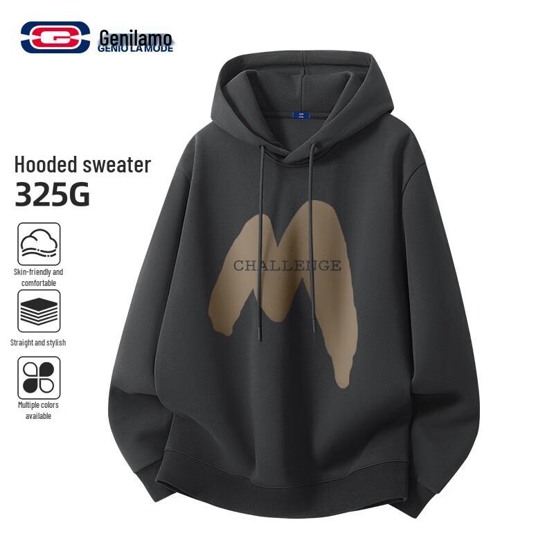 

GENIOLAMODE Men s Casual Letter Print Hooded Sweatshirt 3XL