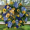 Ukraine Flag Sunflower Wreath Home Decoration Farmhouse Cottage Wreath Handmade for Home Porch Spring Decorations Decor
