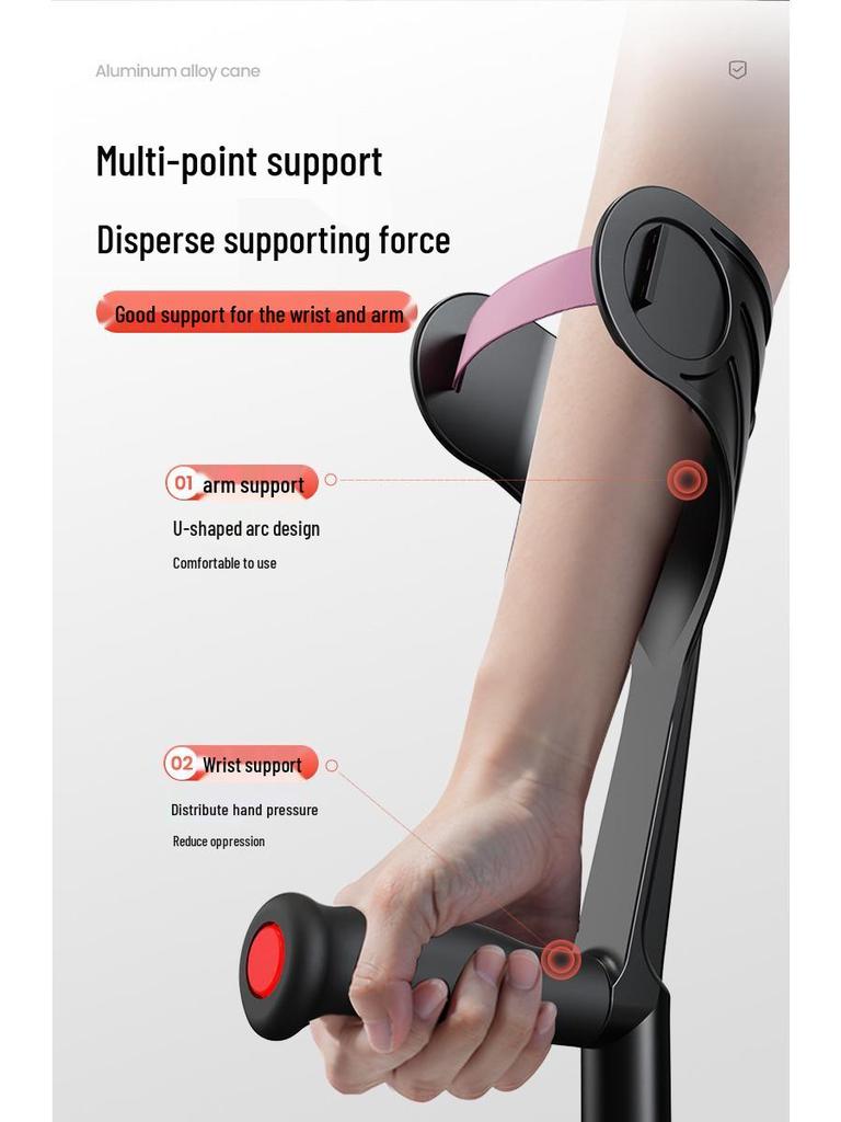 Składane lekkie kule łokciowe ze stopu aluminium: Amortyzująca, Antypoślizgowa, Podpórka do chodzenia typu pachowego