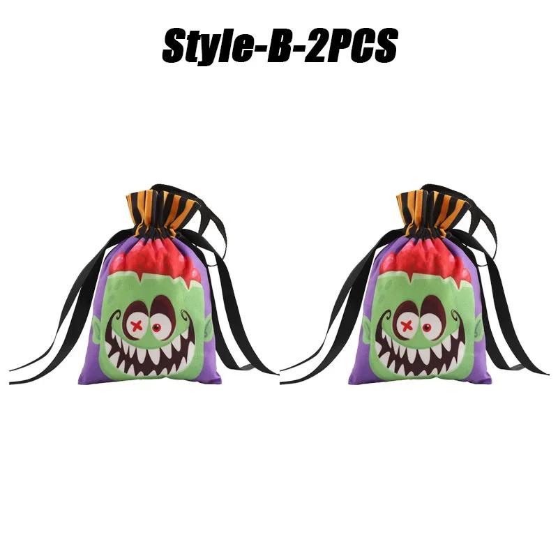 Bulk Halloween Candy Bags Pumpkin Drawstring Snack Bags Small Trick or Treat Favors for Kids Classroom Party Supplies