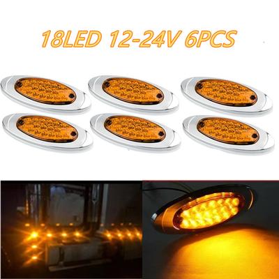 6PCS Universal Brake Lights Assembly 18LED Car Side Marker Lights Taillights Truck Trailer Camper Tail Clearance Light 12-24V