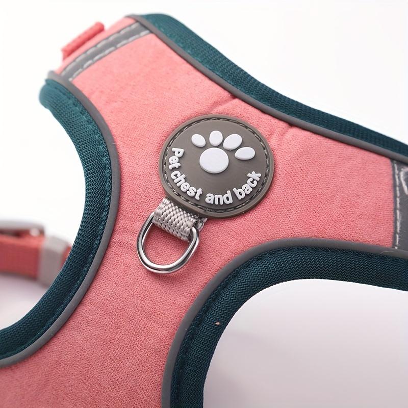 Myk og reflekterende sele med bånd for mellomstore og store hunder - Semsket stoff og sterke farger