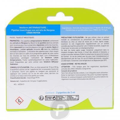 Vetoform Antiparasitário Cão Médio 15-30kg 3 pipetas