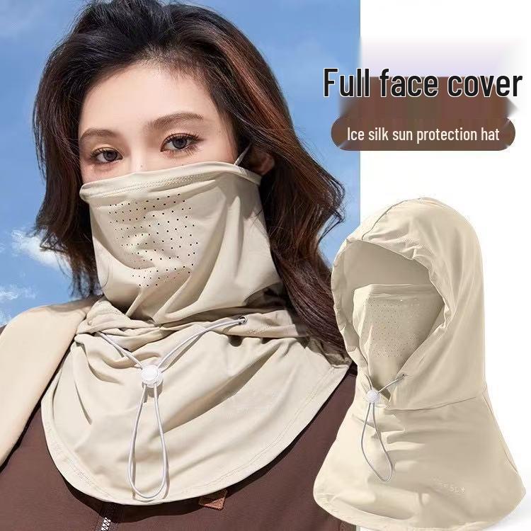Women's Ice Silk Full Face Mask: UV Protection, Breathable, Ideal for Summer Driving and Cycling
