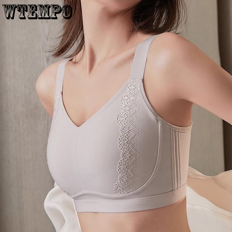 

Thin Seamless Bra Women s Plus Size Underwire Bra Rabbit Ear Cup Bra 3XL бежевий