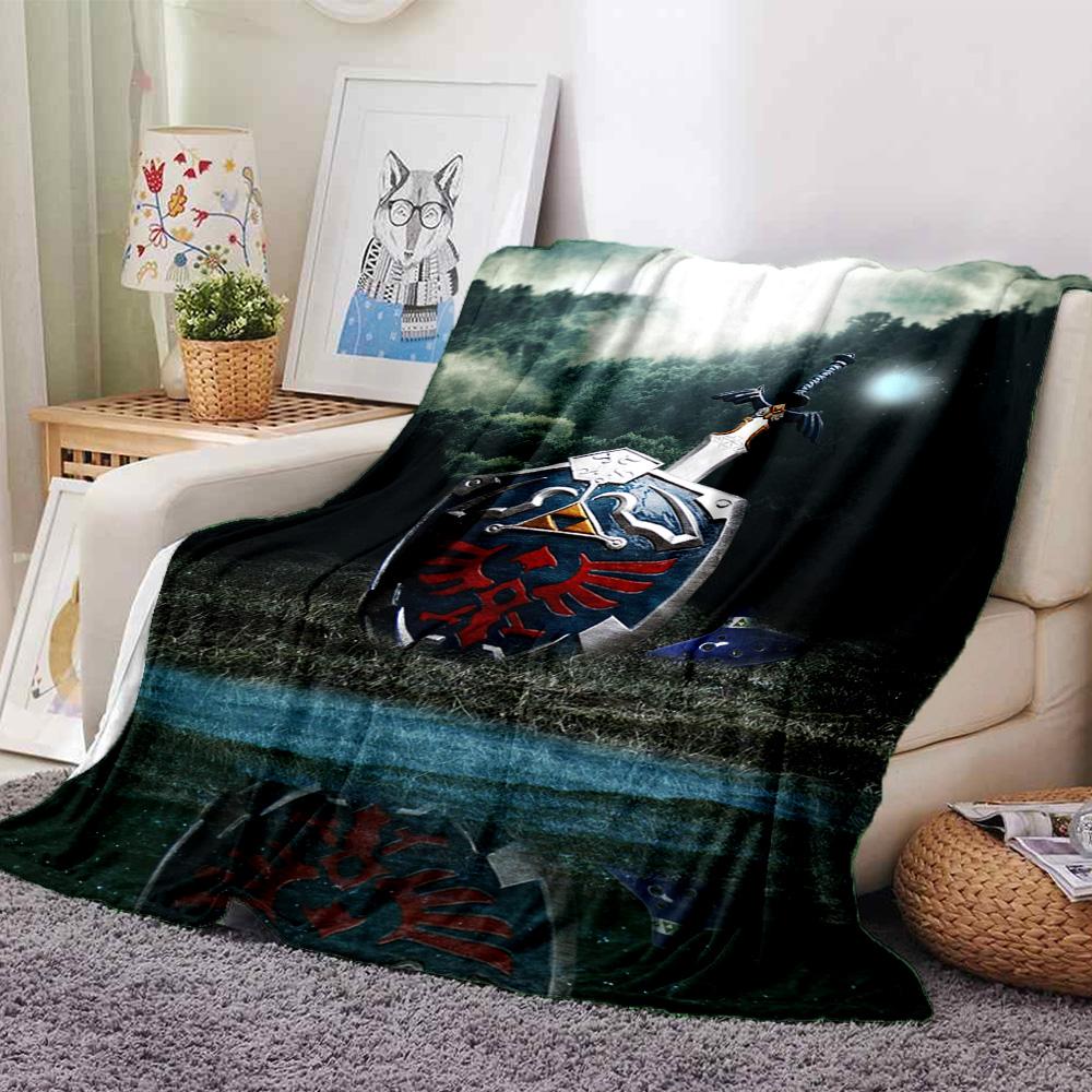 Sword Shield Mist Flannel Blanket Super Soft Warm Cozy Blanket For Sofa Bed Office Travel Allseason Home Decor Gift
