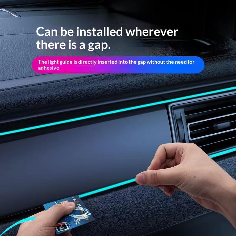 1 Set Car Interior El Wire Neon Atmosphere Light Flexible Cold Light Strip Auto Dashboard Door Decor Lighting For Vehicle