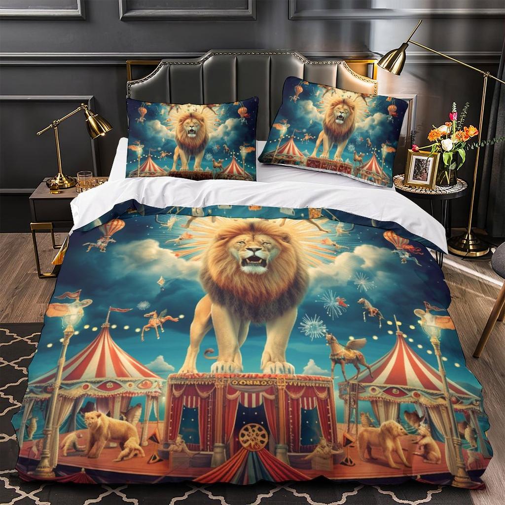 3D Lightweight and Soft Animal Bedding Set, Single Bed, Double Bed, Duvet Cover, Pillowcase, 2/3pcs, Men's Teens, Full Size Cover, Birthday Gift