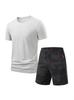 Zomers ademend sportpak voor heren: Sneldrogende T-shirt & Short Tweedeel Set