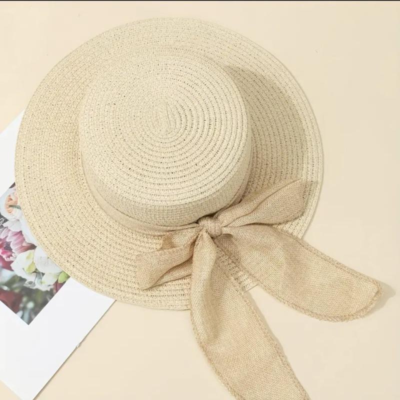 Butterfly streamer woven straw hat children travel sunscreen visor fashion big brim anti-purple hat
