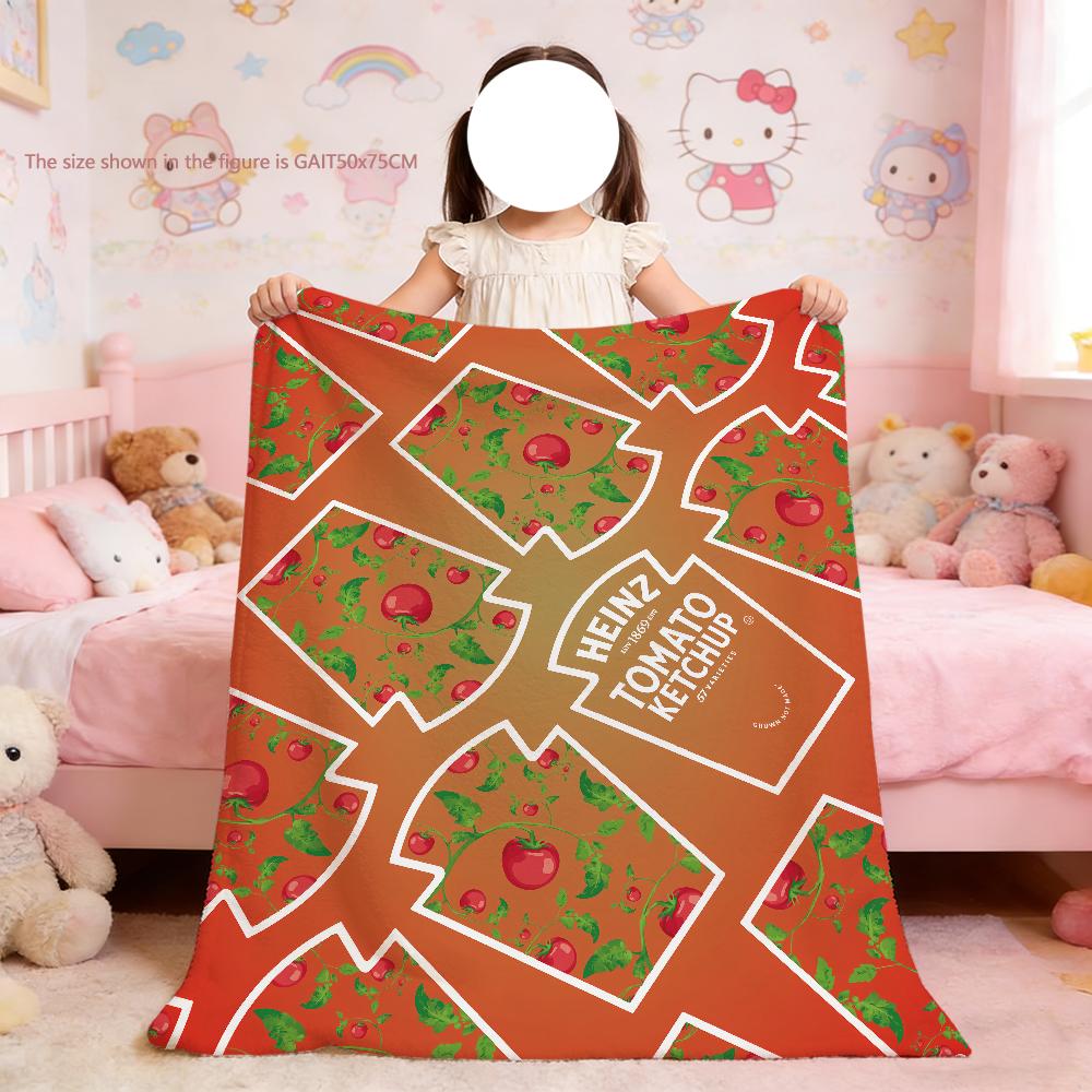 Tomato Red Blanket For Soft Throw Blanket H-Heinz-ES for Picnic Bed Sofa Funny Home Bedroom Cozy Warm Comfortable