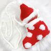 Christmas Stocking & Santa Hat Set for 10cm Plush Toy, Kigurumi Accessories, Otaku Activities, Doll Mascot, Kpopdoll Costume [Used]
