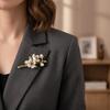 Imitation Pearls Jasmine Flower Brooch Multi-Occasion Wear Collar Lapel Pin Lapel Pin Accessories