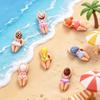 7/14pcs Cute Bikini Girl Mini Resin Figurines Swimming Figure DIY Crafts Phone Case Decoration Scrapbooking Desktop Decor