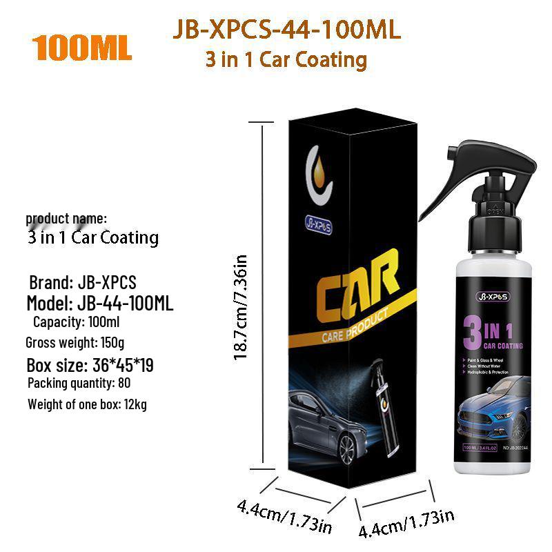 JB-XPCS-44 Spray 3-în-1 pentru Acoperire Auto: Luciu rapid pentru vopsea, sticlă și placare cu ceară