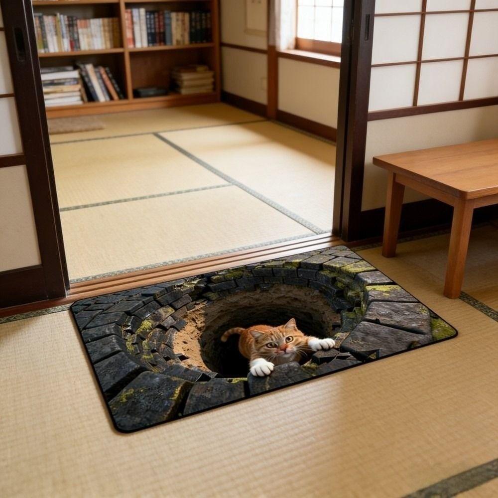 Non-slip Bathroom Carpet Water-absorbing Bedroom Door Rug Optical Illusion Doormat Home Decor