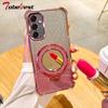 Shockproof Plating Case For Samsung Galaxy A17 A07 5G Coque Mirror Magnetic Holder Cover