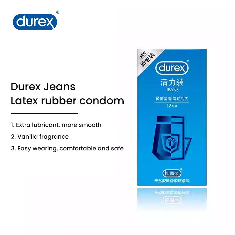Durex Jeans Natural Rubber Latex Condom 12/24 PCS/BOX Adult Use