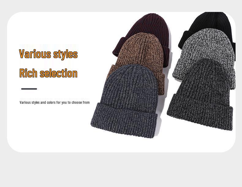 European & American Warm Knit Wool Hat with Fleece Lining, Thickened for Windproof Ear Protection - Ideal for Middle-aged & Elderly In Winter