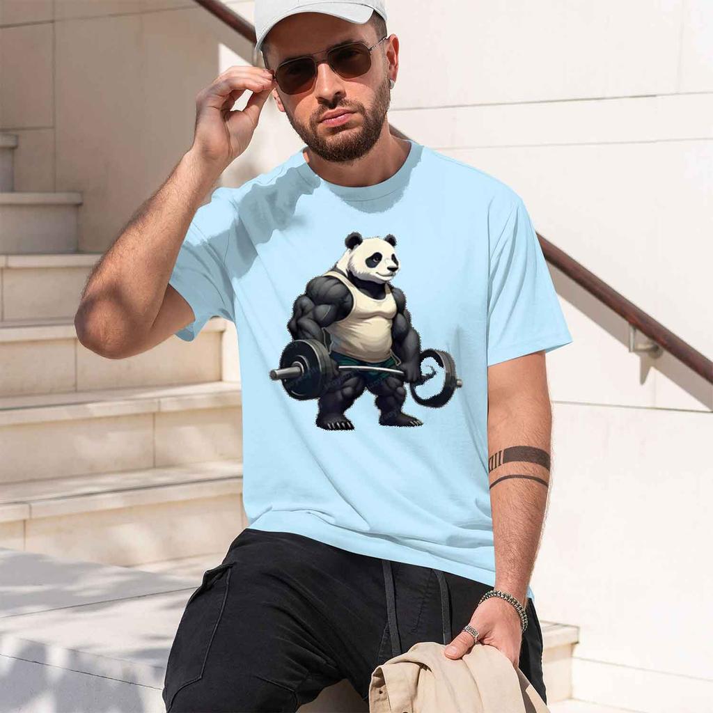Kinda Fit Sorta Fat Gym Panda Weightlifting Out Fitness Tshirt Streetwear Grh T Shirts Unisex Clothing Harajuku 2026 New Model Unisex
