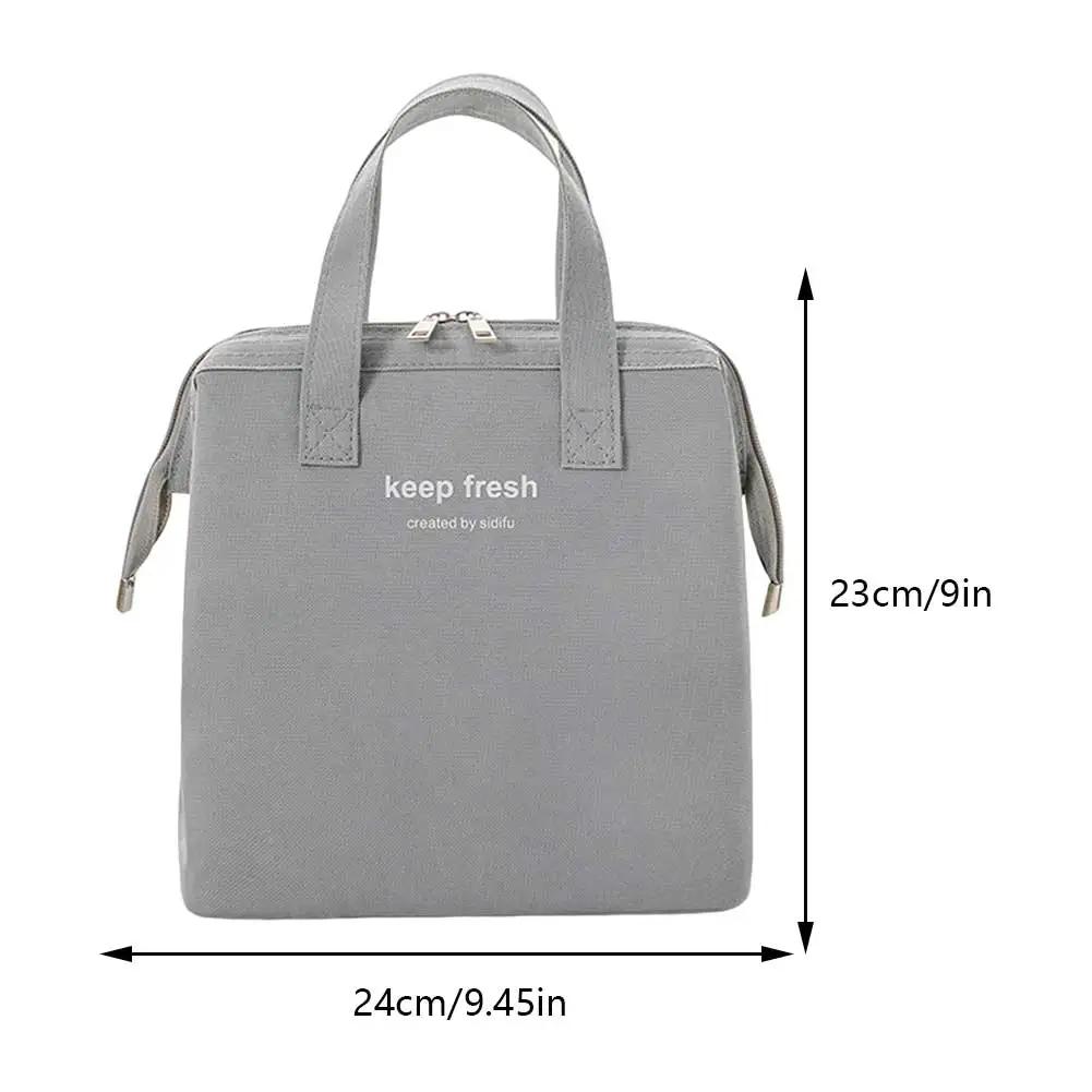 

Portable Insulated Thermal Picnic Food Lunch Box Bag Tote Food Fresh Cooler Bags Pouch For Women Girl Kids Children Gift сірий колір