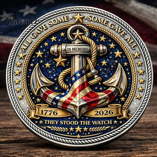 Moneta Souvenir Rotonda Challenge Coin Guardiani del Mare, Stavano di Guardia Moneta da Collezione Incisa su Entrambi i Lati Regalo per Veterano della Marina