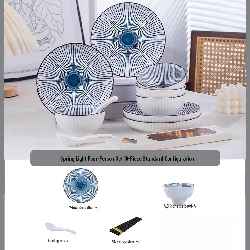 Spring Light Underglaze Ceramic Dinnerware Set