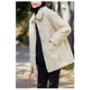 Jacket Female Fall and Winter New Korean Version of The Velvet Thickened Medium-length Imitation Lamb's Wool Lapel Loose Cotton Jacket Blouse