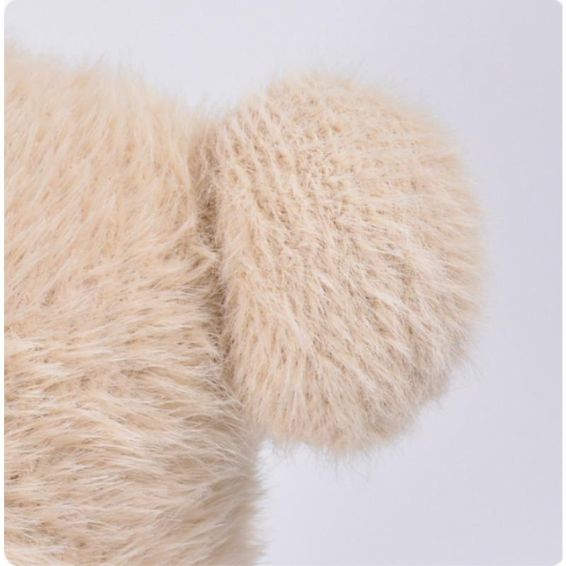 Vintage Brown Plush Bear Hats for Women In Winter Casual Warm Fashion Versatile Cute Pullover Beanies Cap