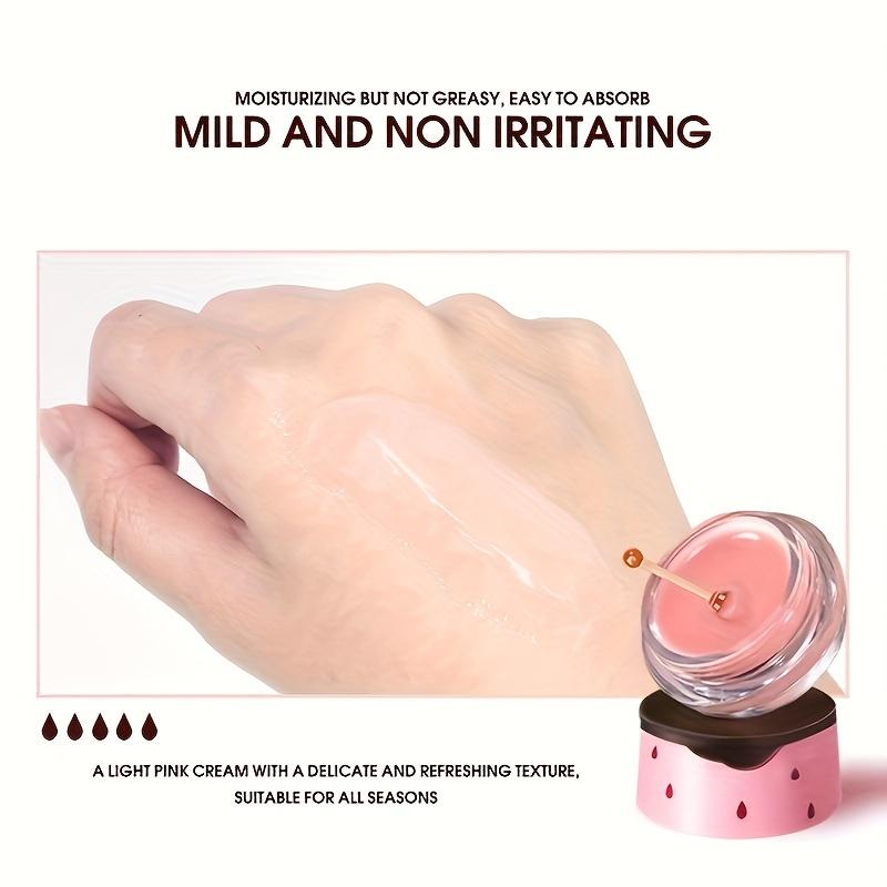 Strawberry Lip Mask with Brush Moisturizing Tinted Lip Balm Soft Smooth Lips Solid Lip Gloss Portable Lip Care Night Use Daily Use