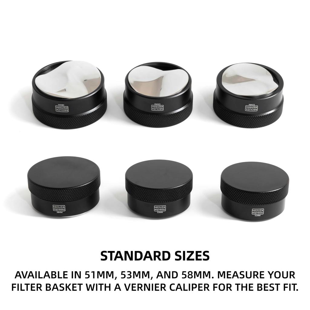 NEOUZA Coffee Gravity Distributor for Espresso Portafilters, Gravity Dispensing Tool, Automatic Leveling Distributor with S-Shaped Base (51mm)