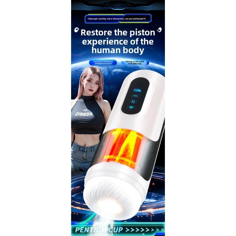 Telescopic Airplane Cup Sucking Heating Voice Male Electric Masturbator Sex Toys Sex Toys Foreign Trade