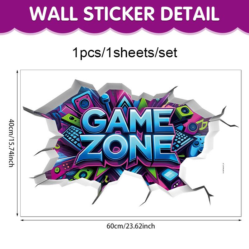 3D Gaming Wall Sticker Self-Adhesive Game Room Decor Gamer Bedroom Wall Decal