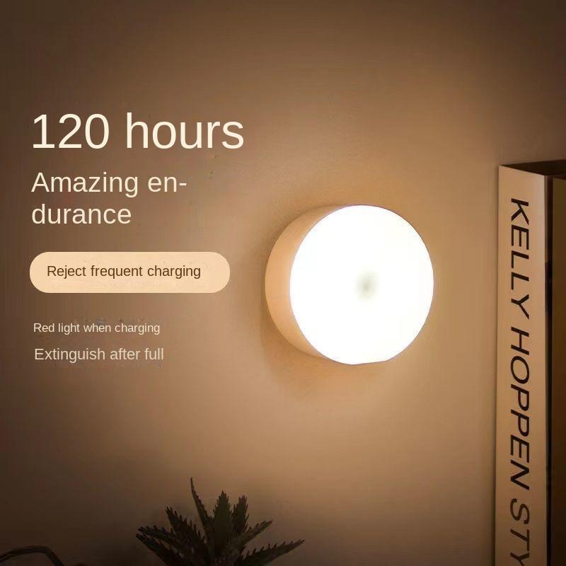 Energy Saving USB Rechargeable Night Light, Magnetic Wall Light for Bedroom, Aisle, Room, Portable Round LED Night Lamp Sensor