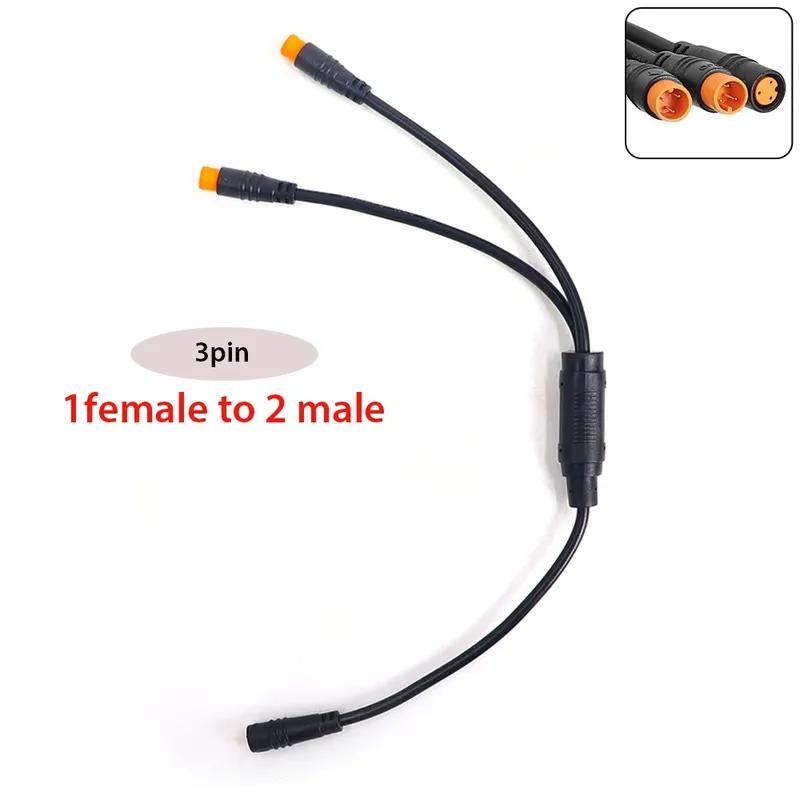 3Pin Waterproof Signal Sensor Y-Splitter 1T2 Cable Connector for BAFANG BBS01B BBS02B BBSHD Electric Scoote Bicycle Cord