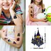 54pcs Temporary Tattoo Spooky Castle Cartoon Gothic Mansion Flying Drone Temporary Tattoo Stickers Haunted House For Cheeks