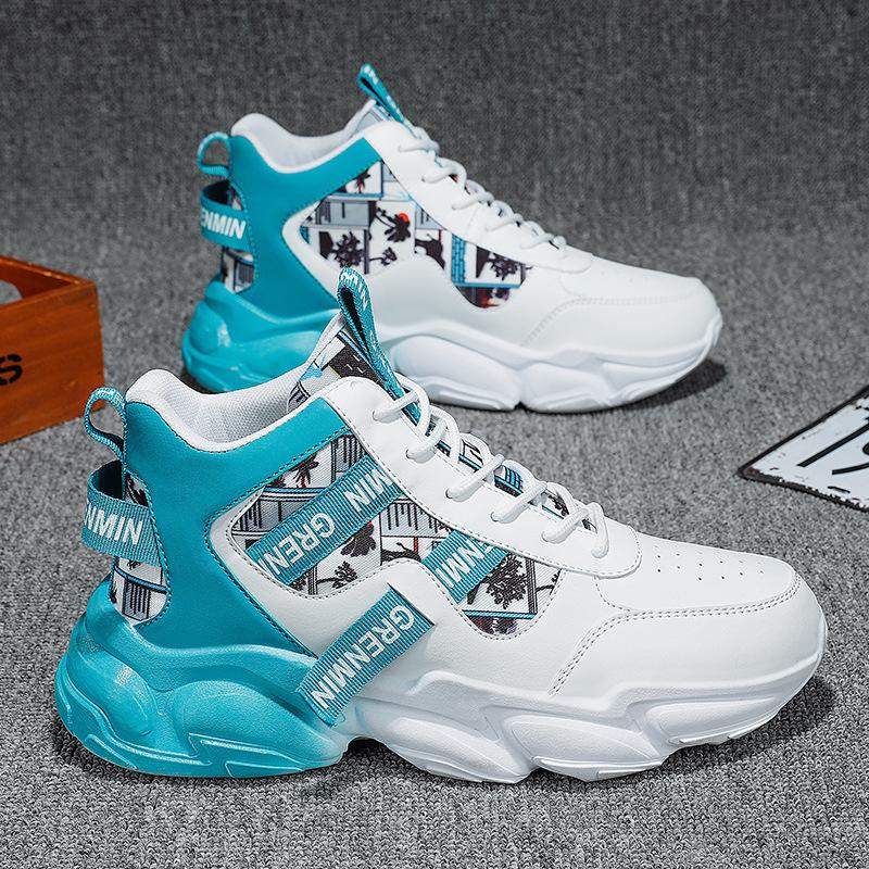 

Live 2025 autumn new men s leather sneakers trendy teen student dad shoes platform casual men s shoes 36