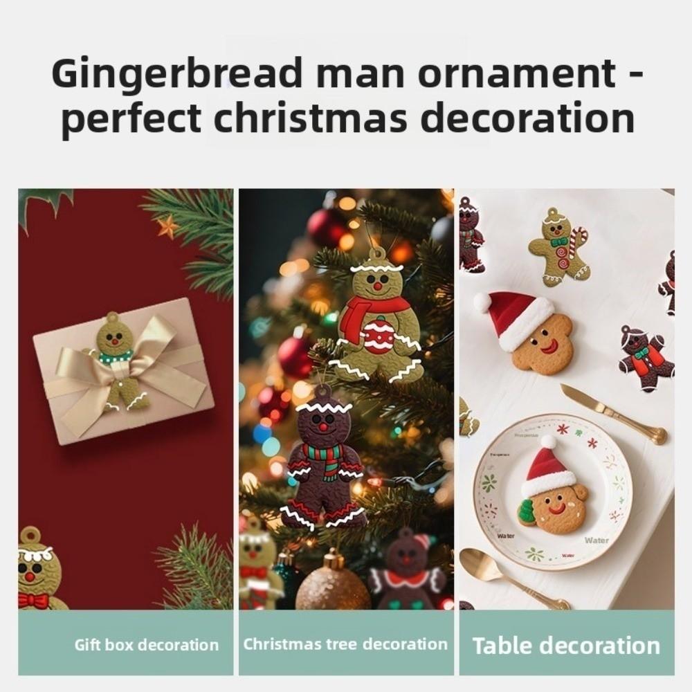 16Pcs/set Exquisite PVC Christmas Tree pendant Kid Gift Funny Gingerbread Man Ornament DIY New Year Decor Xmas Tree Decoration