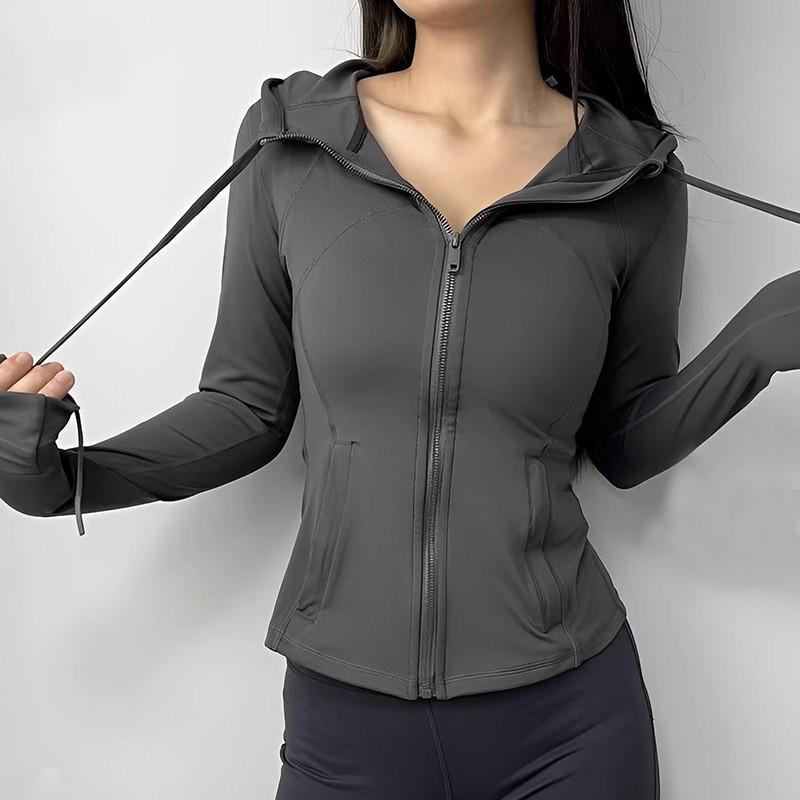 LULU Hooded Zip-Up Yoga Jacket - Sport & Fitness Outerwear Top
