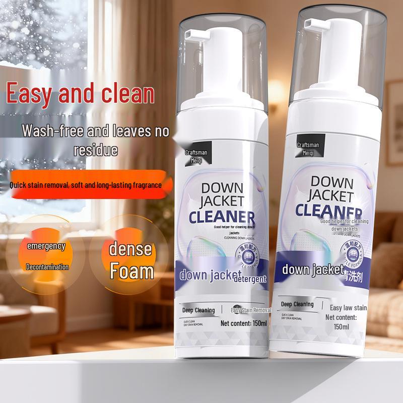 Down Jacket Safe Cleaning Liquid for Oily and Stubborn Stains – Gentle on Down and Effective Cleaning Solution.
