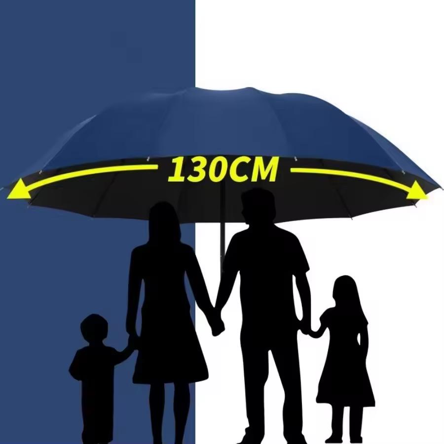 Extra-Large Folding Umbrella Suitable For Sunny And Rainy Day 130cm Windproof And Waterproof Providing Comprehensive Protection.