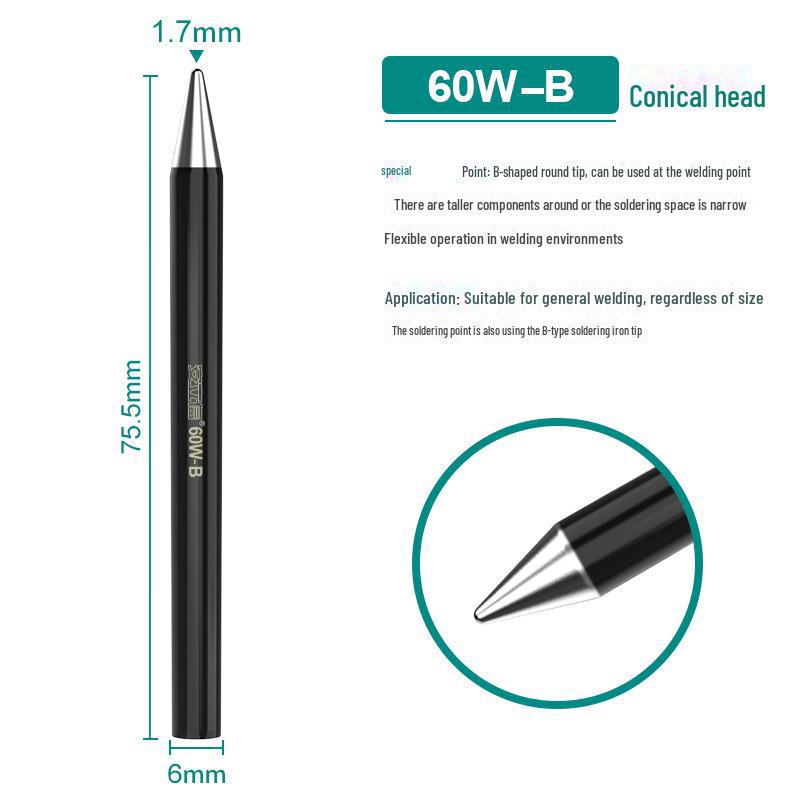 30W/40W/60W External Heating Black Diamond Soldering Iron Tip